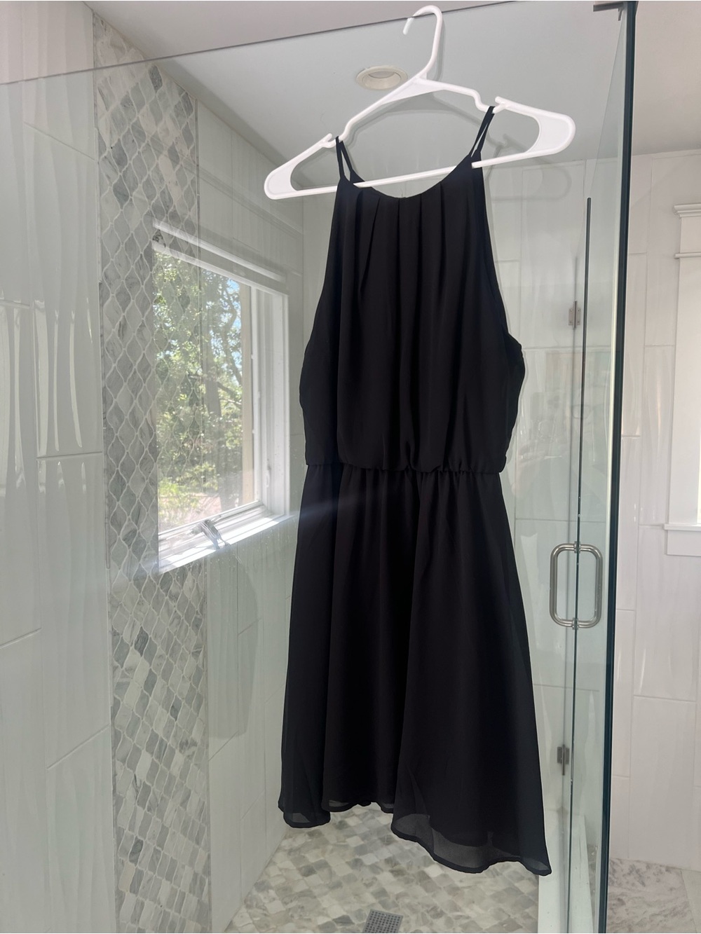 Lush Black Sleeveless Halter Mini Dress